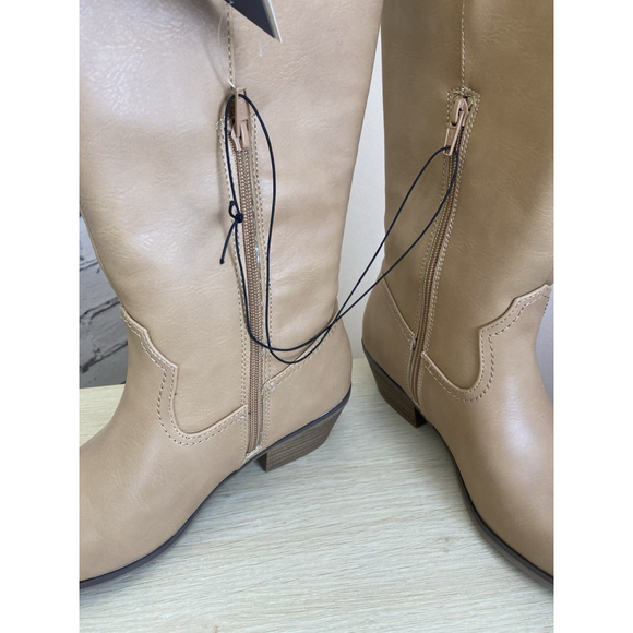 Universal Thread Sommer Tall Tan Cowboy Western Boots Size 8 Cowgirl Boots NEW - Picture 5 of 6